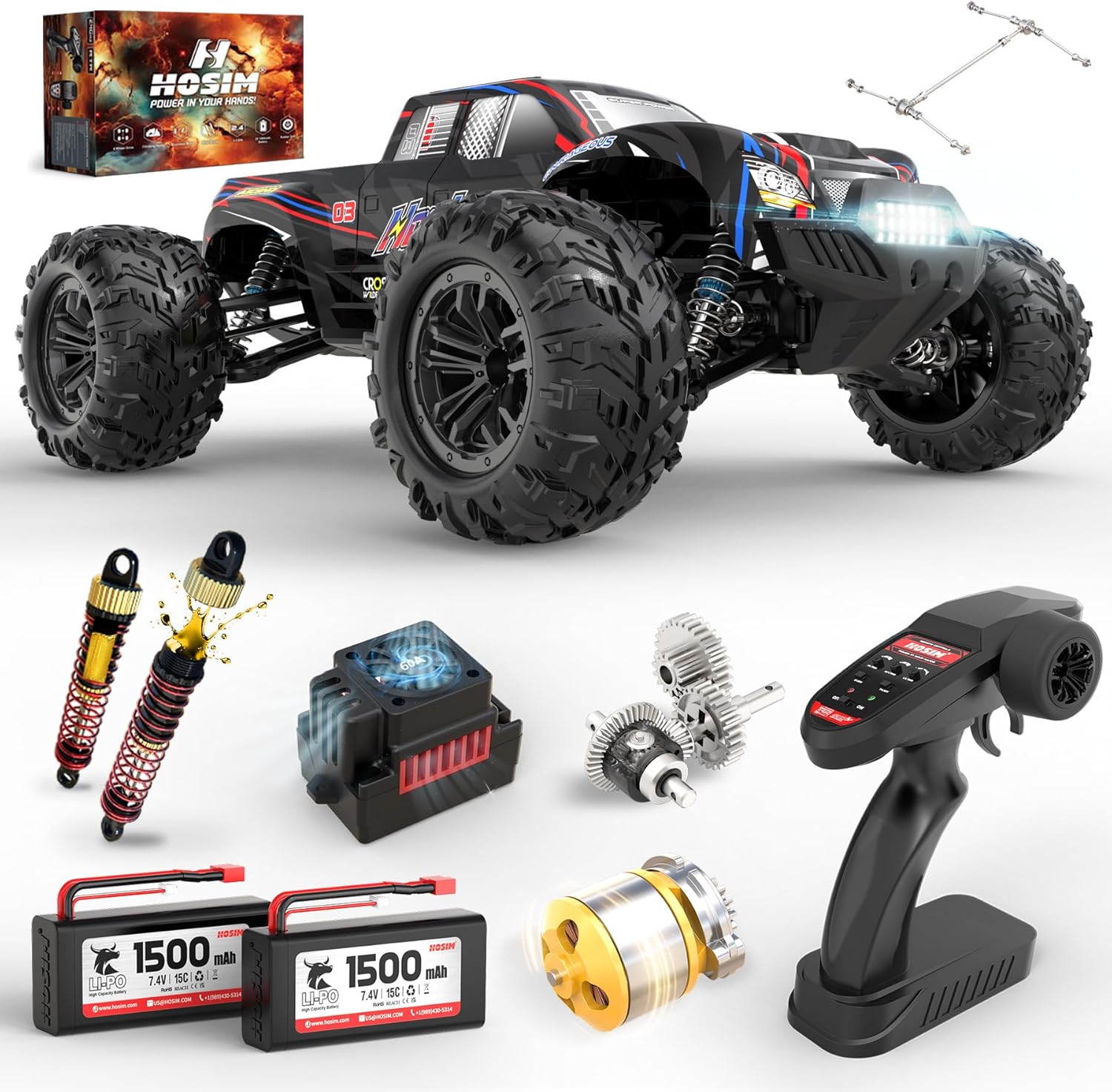 60+ km/u Borstelloze RC Monste - Rc Hobby Grade Monster Truck recensie en prijs
